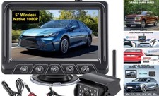 Wireless Backup Camera Solar for Truck: 5''Portable Magnetic Wide Rear View
