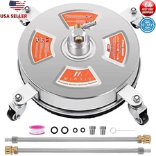 Pressure Washer Surface Cleaner Driveway Power Washer W/ 2 Extension Wand 1/4 In