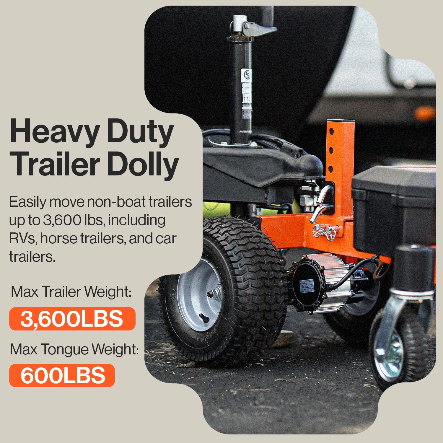 SuperHandy Electric Trailer Dolly - 3600lbs