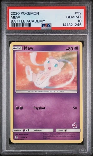 2020 POKEMON BATTLE ACADEMY #32 MEW PSA 10