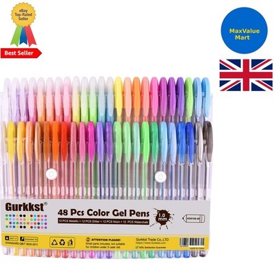Lebendiges 48 Stück Gelstift-Set zum Ausmalen, Zeichnen & kreative Kunstprojekte
