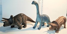 Dinosaurs. Triceratops X2, Sauropod. Plastic.