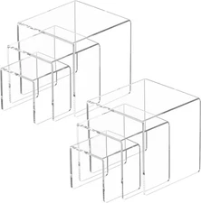 NIUBEE 2 Set Acrylic Risers Display for Funko POP Figures