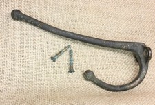 Old Coat Hook School House Farm Long Arm Vintage Rustic Tarnished Brass 5 1/2"