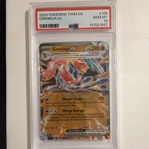 Pokémon Greninja ex Double Rare Holo PSA 10 106/167 Twilight Masquerade 2024