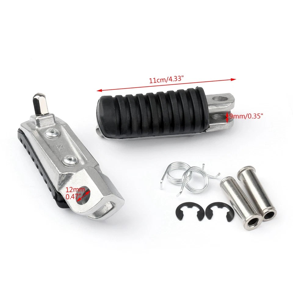 Front Footrest Pedals Foot Pegs For Kawasaki ER 4N 6F 6N ZR 250 400 VERSYS 650 Foto 2 de 4