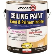 Zinsser Latex Paint & Primer In One Stainblock Flat Ceiling Paint, Bright White,
