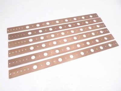 6 Pack Holdrite 101-18 Flat Bracket 5/8'' Hole Rolled Steel Copper Bonded 19-1/2''
