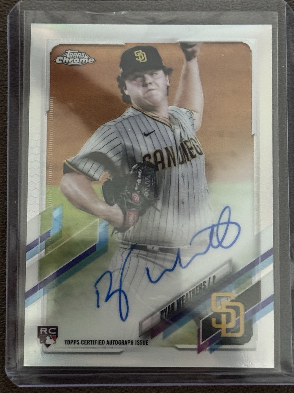 2021 Topps Chrome Ryan Weathers RC Auto Refractor /499 #RA-RW Yankees (AU, RC)