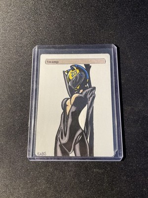 Magic the Gathering Sumpf / Swamp MTG Alter Sketch Drawn Durarara Celty