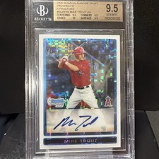 2009 Bowman Chrome XFractors Auto Mike Trout BGS 9.5/10 RC Rookie 194/225 GEM +
