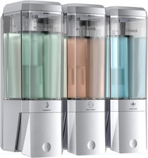 Shampoo and Conditioner Dispenser 3 Chamber No Drill Shower Soap Dispenser Wall