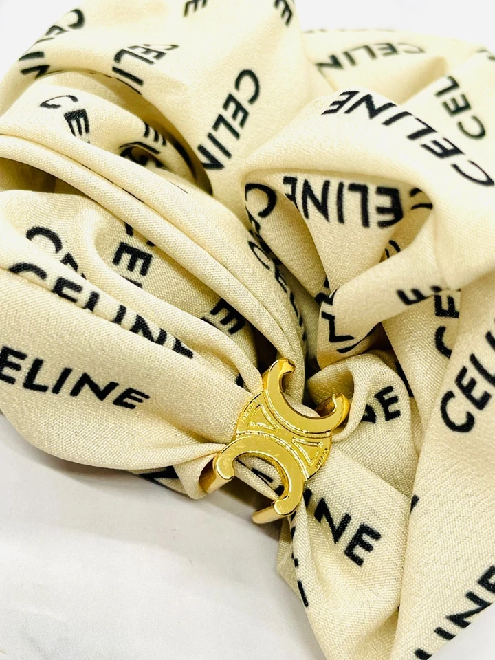 Auth CELINE Monogram Print Hair Scrunchy - Pre owned / LS5488 - Image 2 of 4