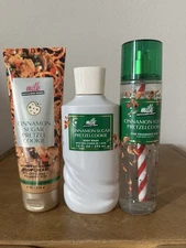 NEW Bath & Body Works Milk Cinnamon Sugar Pretzel Cookie Body Wash +Cream+Mist