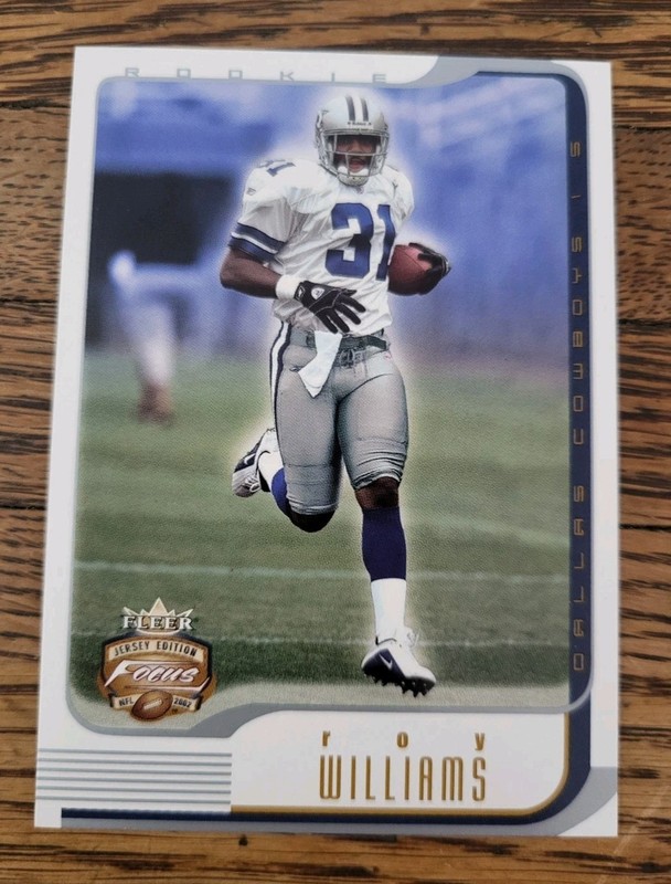 2002 Fleer Focus Jersey Edition Century Jersey Number/131 Roy Williams RC Dallas