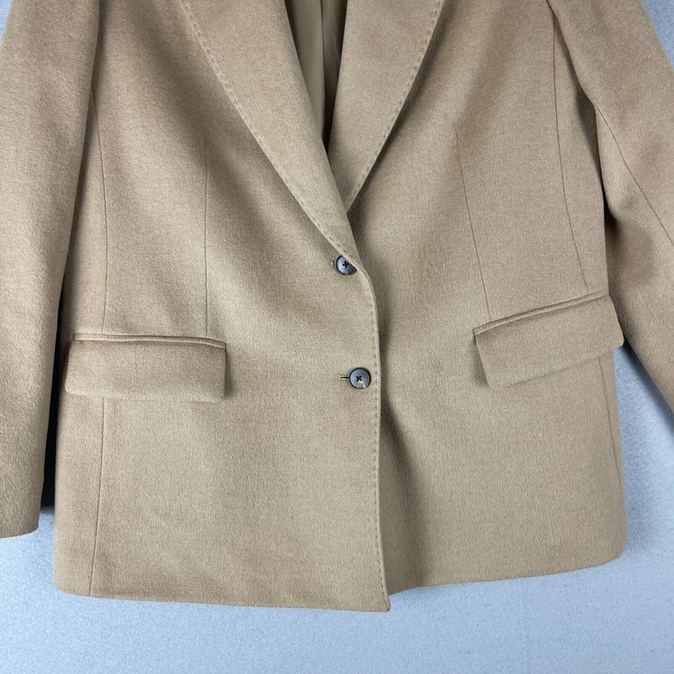 Lafayette 148 Loro Piana Camel Hair Blazer Womens Small Beige Italy Quiet Luxury - Image 3 of 4