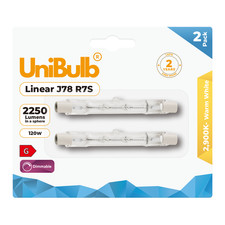 UniBulb Halogen R7S 78mm 120W Outdoor Security Flood Light Bulbs – 2 Pack