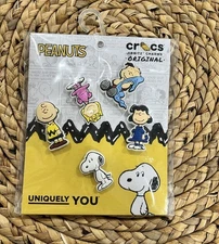 New Authentic Peanuts Snoopy Crocs Jibbitz 5 Pack Shoe Charm