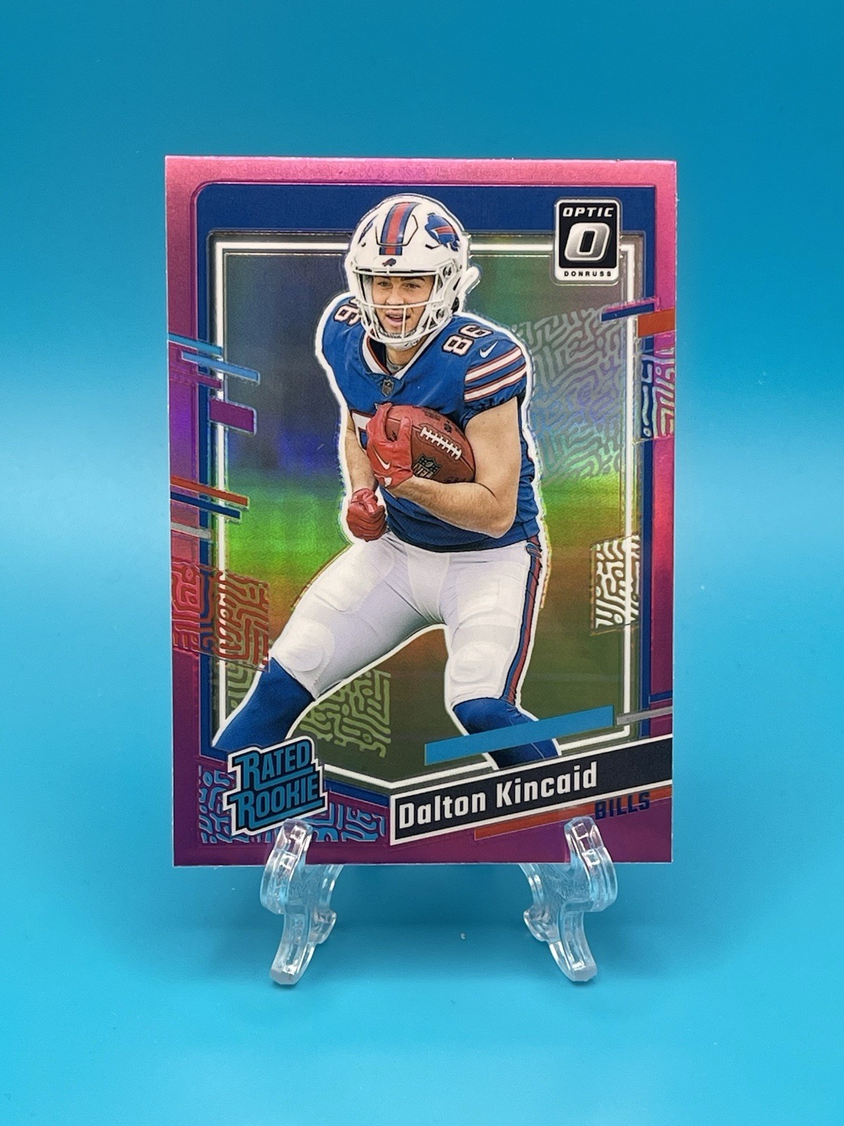 2023 Panini Donruss Rated Rookie Optic Preview Dalton Kincaid #308 Pink (RC)