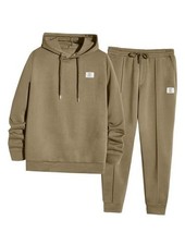 Men's Tracksuit  Joggers 2 Piece Outfits Sweatpants Sweatsuit XX-Large Khaki2