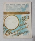 1889 BUFFALO EVENING NEWS COMPLIMENTS OF THE SEASON CALENDAR GIVEN BY CARRIERS — photo 1