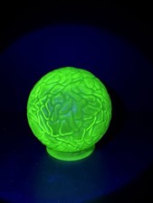 HTF Vintage Uranium Glass 5&rdquo; Round Textured Ball Globe Light Shade
