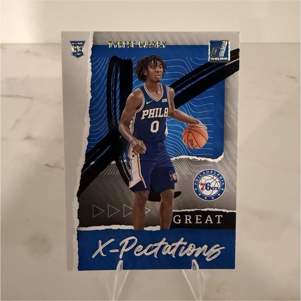 2020-21 Panini Donruss Great X-Pectations Insert Tyrese Maxey #21 76ers NBA Card