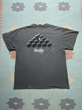 Vintage graphic t shirt hustlin USA pool billiards 8 ball distressed gray XL