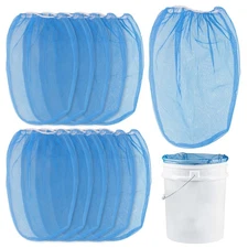 12 Pack 5 Gallon Paint & Liquid Strainer Filter Bags, Pure Blue Fine Nylon Mesh