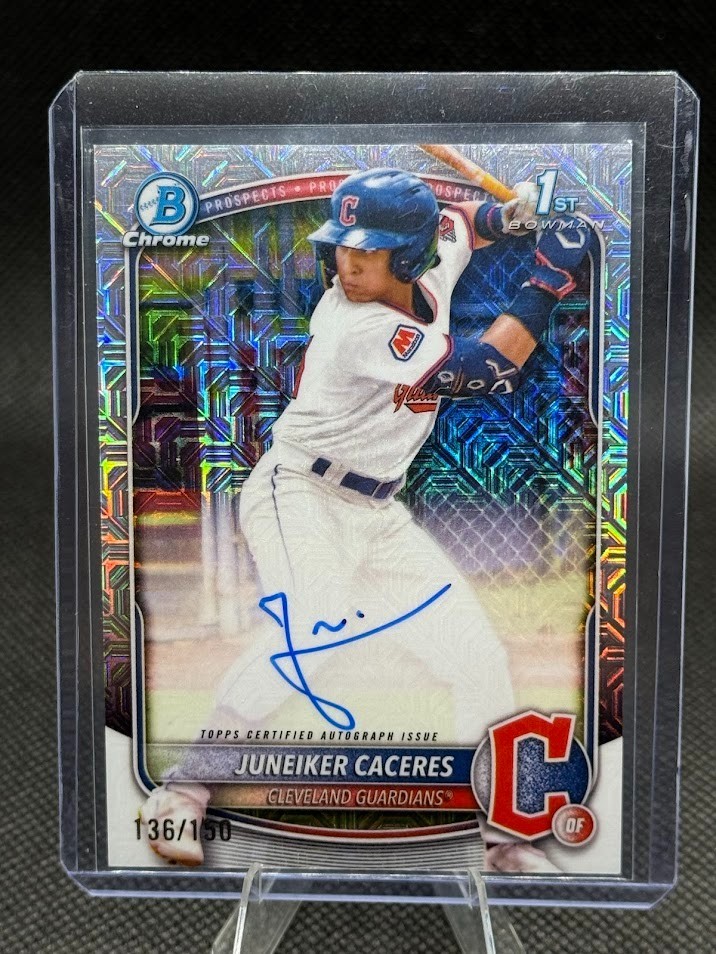 2025 Bowman Chrome 1st Juneiker Caceres HTA Choice Refractor Auto /150 #CPA-JUC