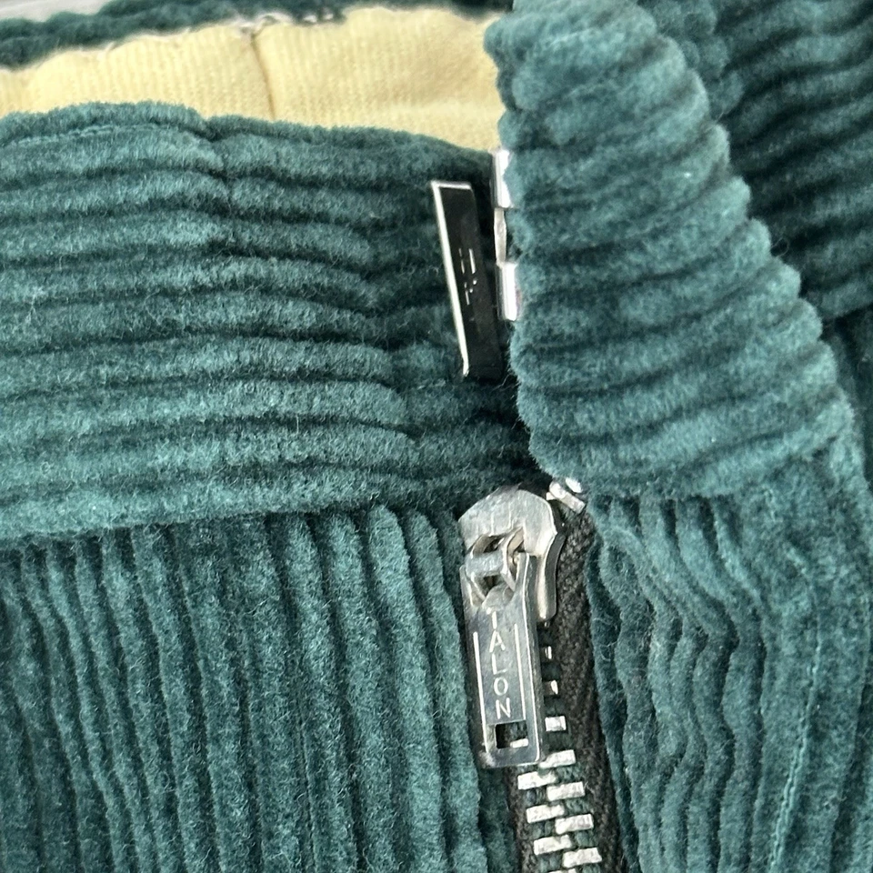 Pantalones de pana verde vintage años 30 40 para hombre cremallera garra 30x27 verde bosque Foto 3 de 4