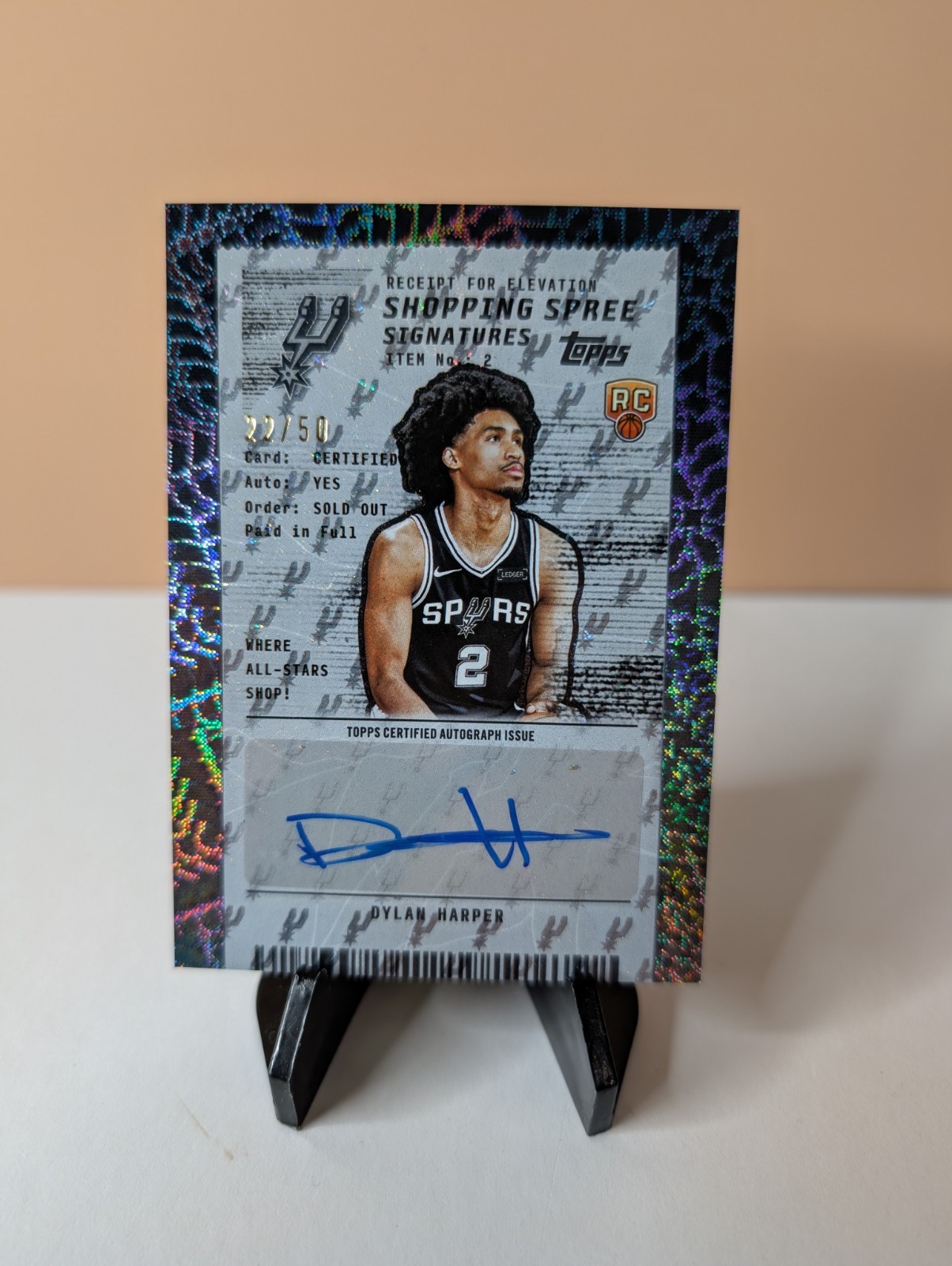 Dylan Harper 2025-26 Topps Blackout Flash Drop 22/50 Shopping Spree Auto SSA-DH