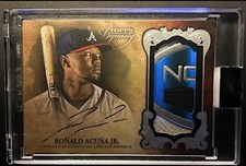 2021 Topps Dynasty Ronald Acuna Jr. 2018 Postseason RC Logo Patch Relic Auto 5/5