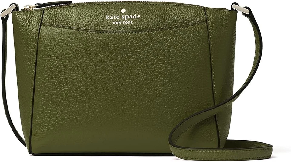 New Kate Spade Monica Pebbled Leather Crossbody Enchanted Green NWT