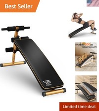Sit up Bench, Adjustable Workout Bench for Ab Exercise, Curved Incline/Decline S