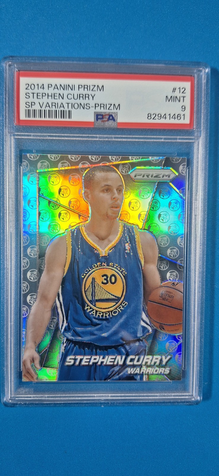 2014 STEPHEN CURRY PANINI PRIZM SILVER PRIZM SP Variation Card PSA 9 NICE!