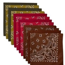 Made in the USA Bandanas - Paisley/Solid mix 12 PACK 