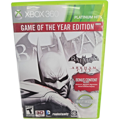 Batman Arkham City Game of the Year Edition Platinum Hits Xbox 360 CIB Tested