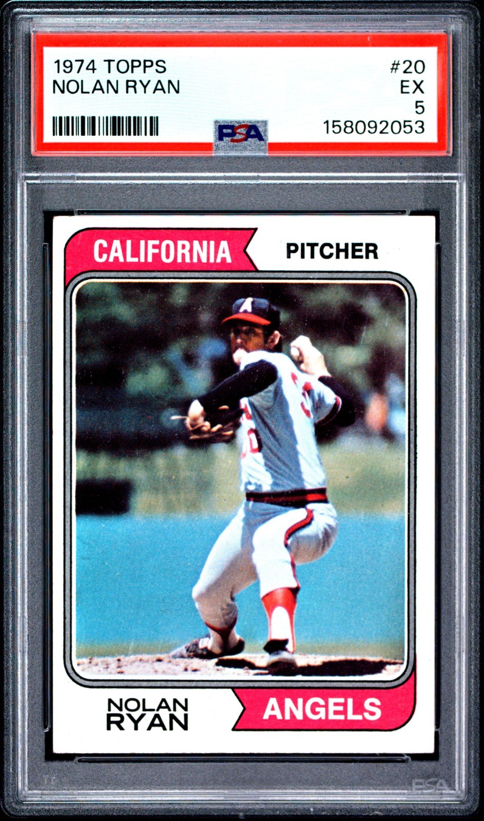 1974 Topps #20 Nolan Ryan PSA EX 5 California Angels HOF
