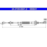 1X Seilzug, KupplungsbetäTigung ATE 24.3728-0841.2 Passend FüR Peugeot