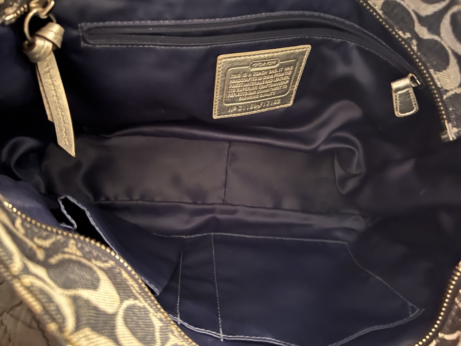 Coach Patchwork Logo Shoulder Bag Black Beige Blu… - image 4