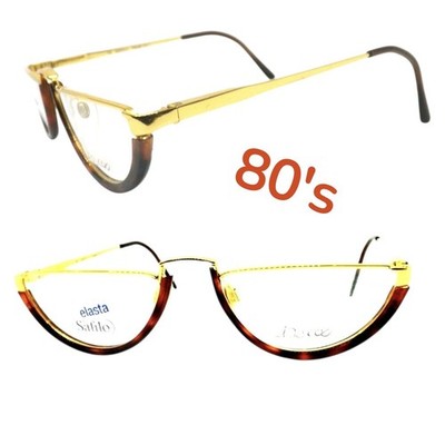 safilo Eyeglass Frame Men Reading Women 80's Vintage Gold