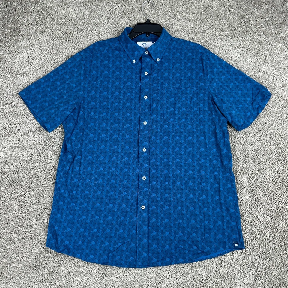 Southern Tide Shirt Mens Large Intercoastal Performacnce Geometric Button Up - Image 2 of 4