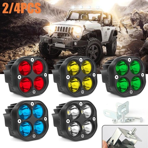 2/4pcs 3inch LED Cube Pods Work Lights Bar Spot Beam Driving Fog For Offroad ATV - Picture 3 of 20