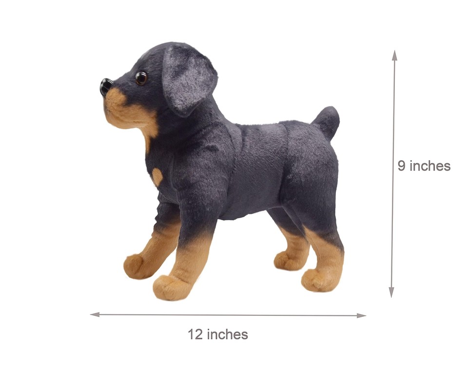 Lifelike Rottweiler Dog Stuffed Animal Simulated Plush Puppy Toy Doll
