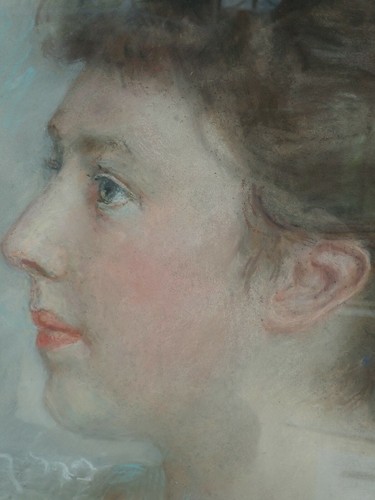CARL HAVER 1895 Pastell junge Frau Pastellzeichnung Porträt, gel. Thieme-Becker - Bild 5 von 12