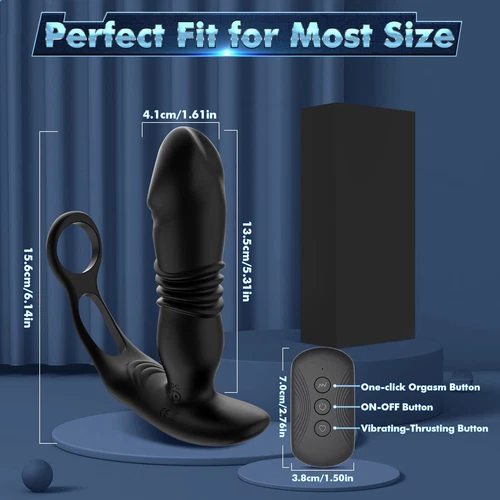 Male Prostate Massager Vibrator Thrusting Anal Butt Plug Dildo Sex Toys for Men - Picture 12 of 33