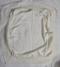 Vtg Baby Blanket Off White 100 Orlon Acrylic RN 20864 Subtle Woven Design READ
