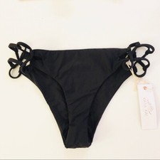 NWT Kasa Kai Black Bikini Bottoms Large Swim Knotted Solid
