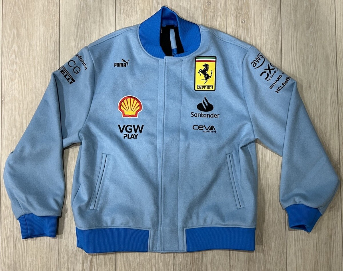 Large Ferrari Jacket - Miami GP Light Blue - Brand New With Tags! | eBay